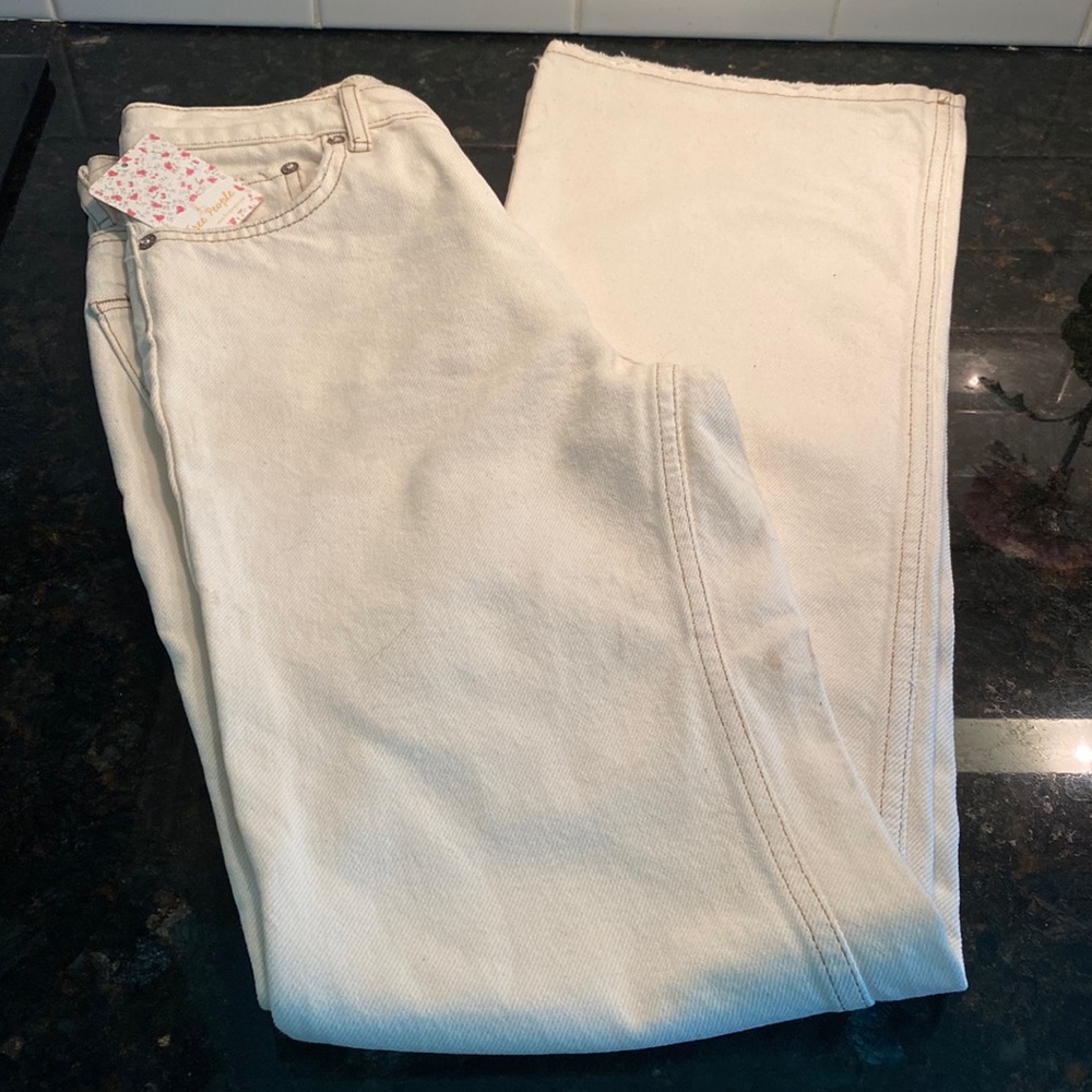 Free People cream jeans